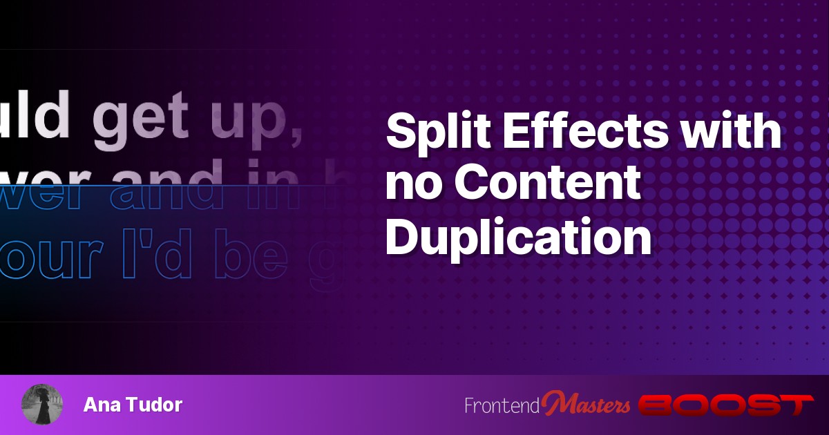 Split Effects with no Content Duplication