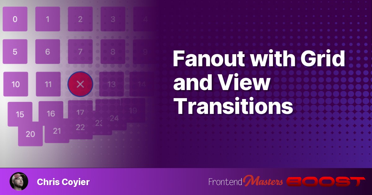 Fanout with Grid and View Transitions