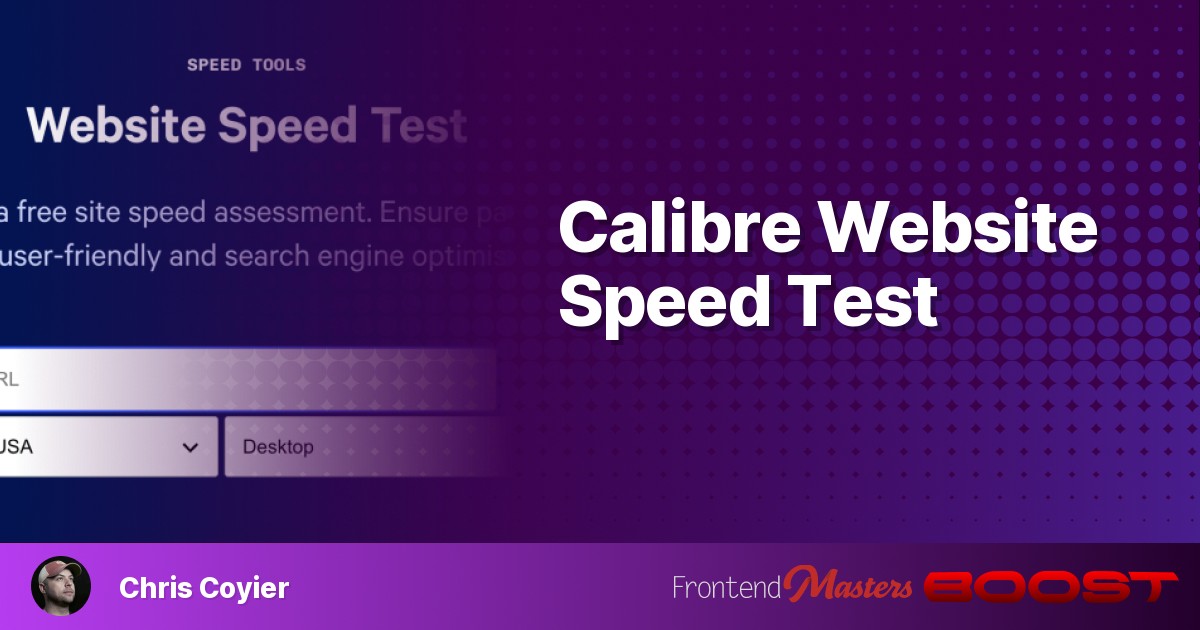 Calibre Website Speed Test