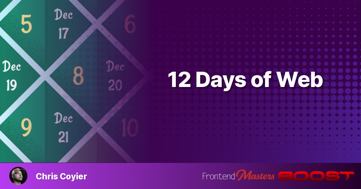 12 Days of Web – Frontend Masters Blog