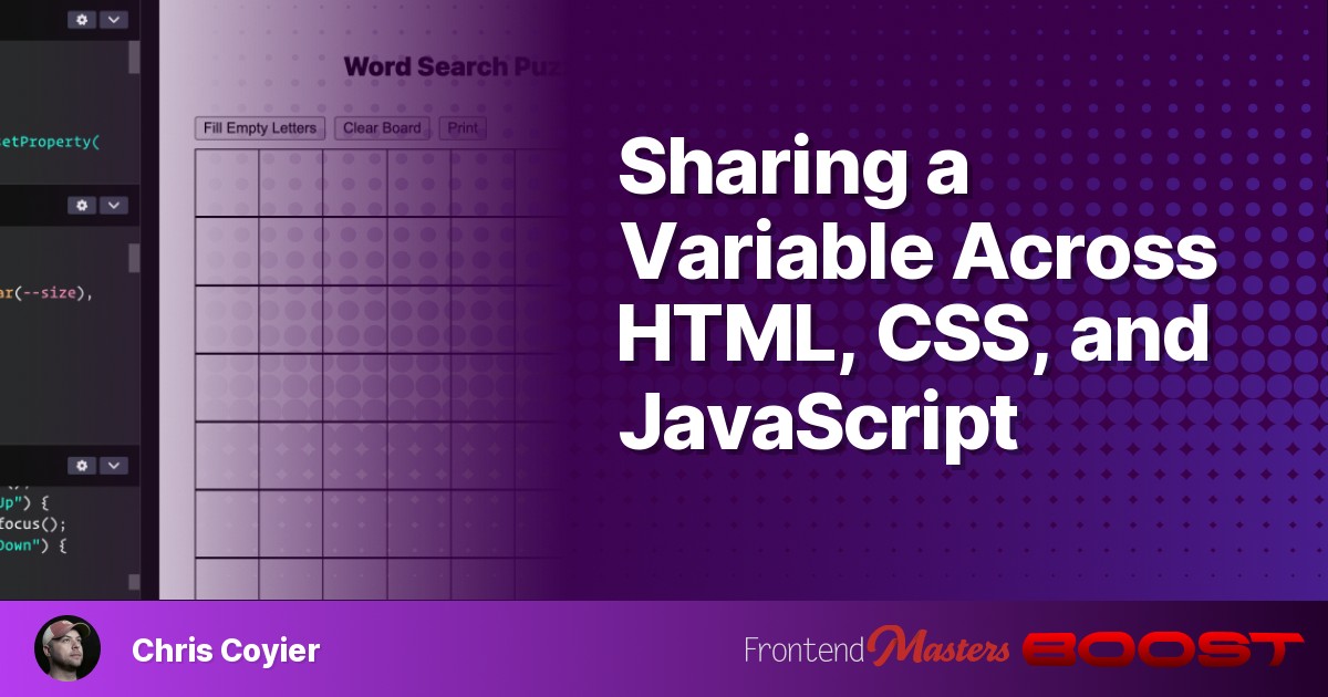 Sharing a Variable Across HTML, CSS, and JavaScript