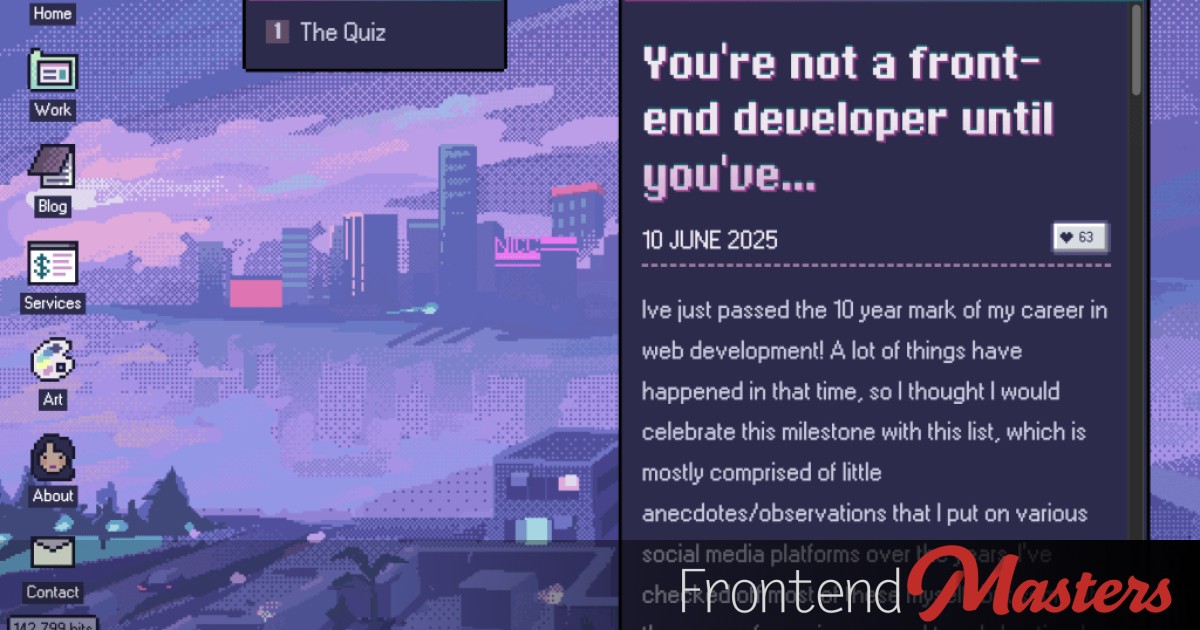 You’re not a front-end developer until you’ve…