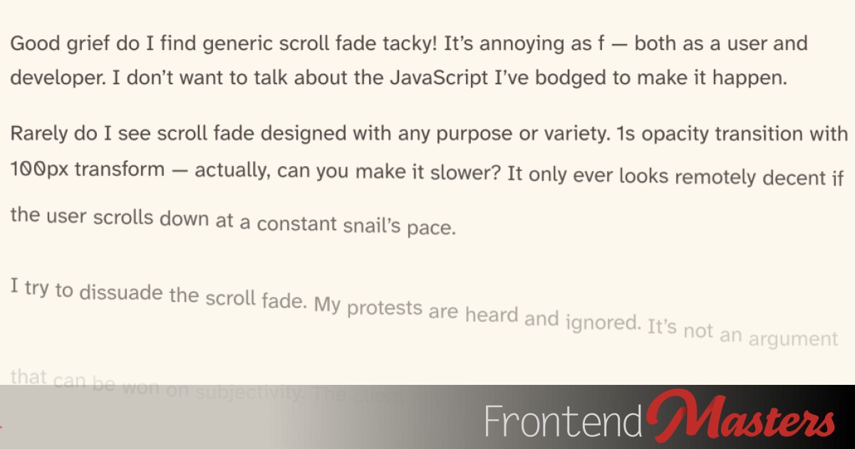 Death to Scroll Fade!