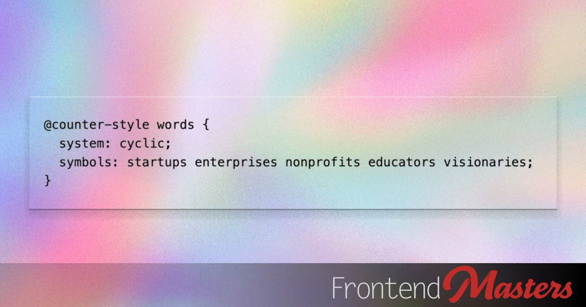 Creative Word Rotation with CSS @counter-style